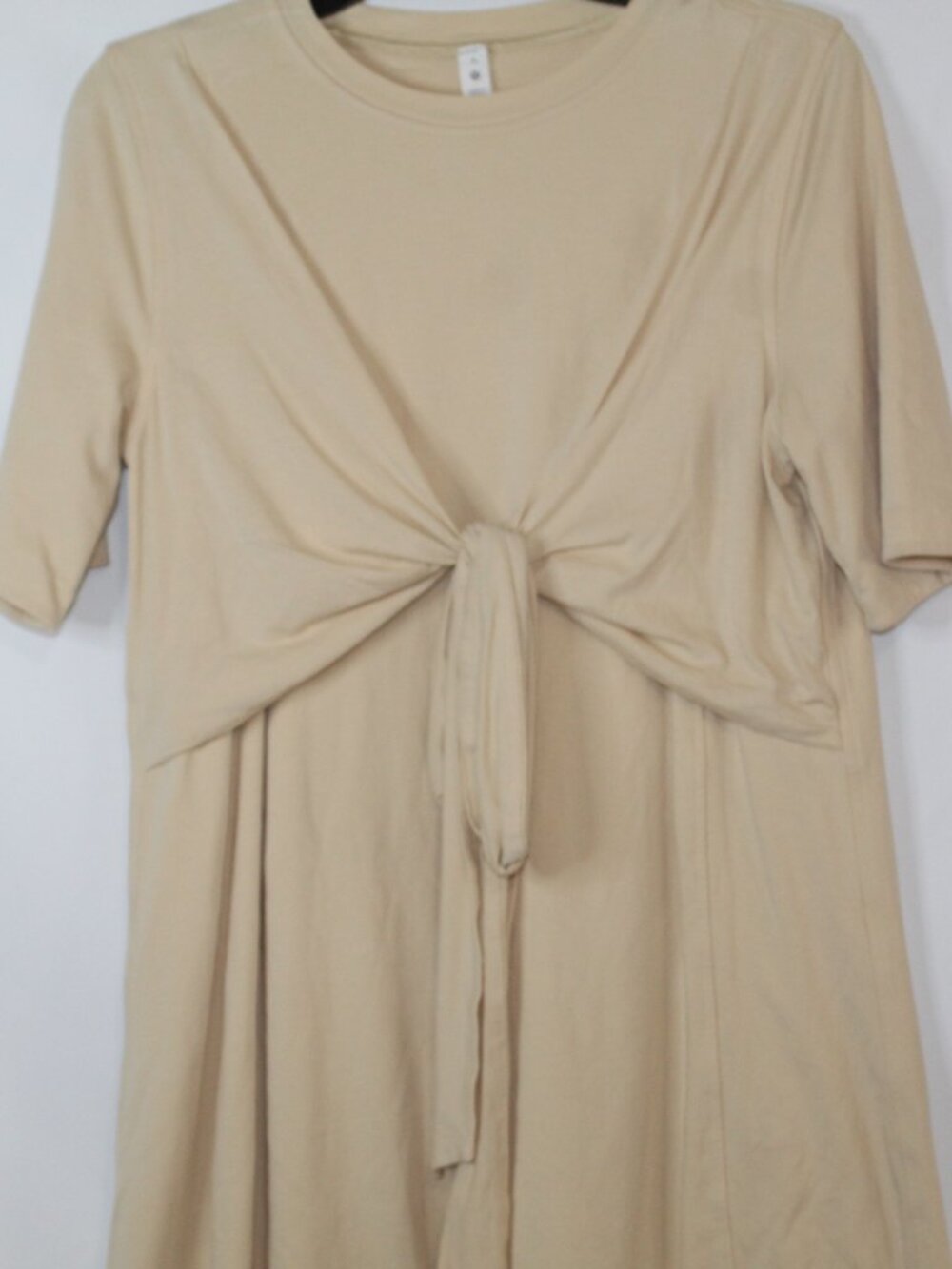 Lululemon women's dress size 8 prosecco yellow knee length wrap top tie front sh - Picture 4 of 10